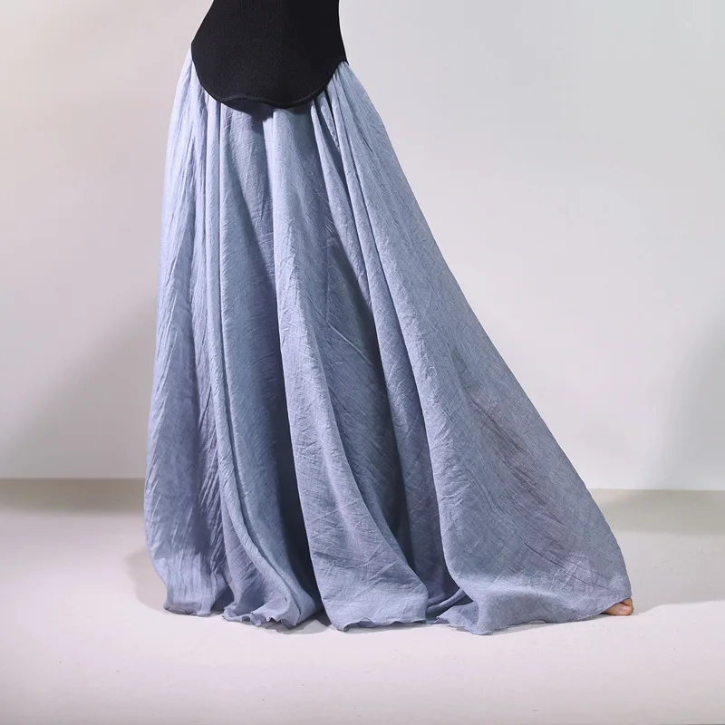 Sherhure 2026 Women Cotton And Linen Long Skirts Elastic Waist Pleated Maxi Skirts Beach Boho Vintage Summer Skirts Faldas Saia