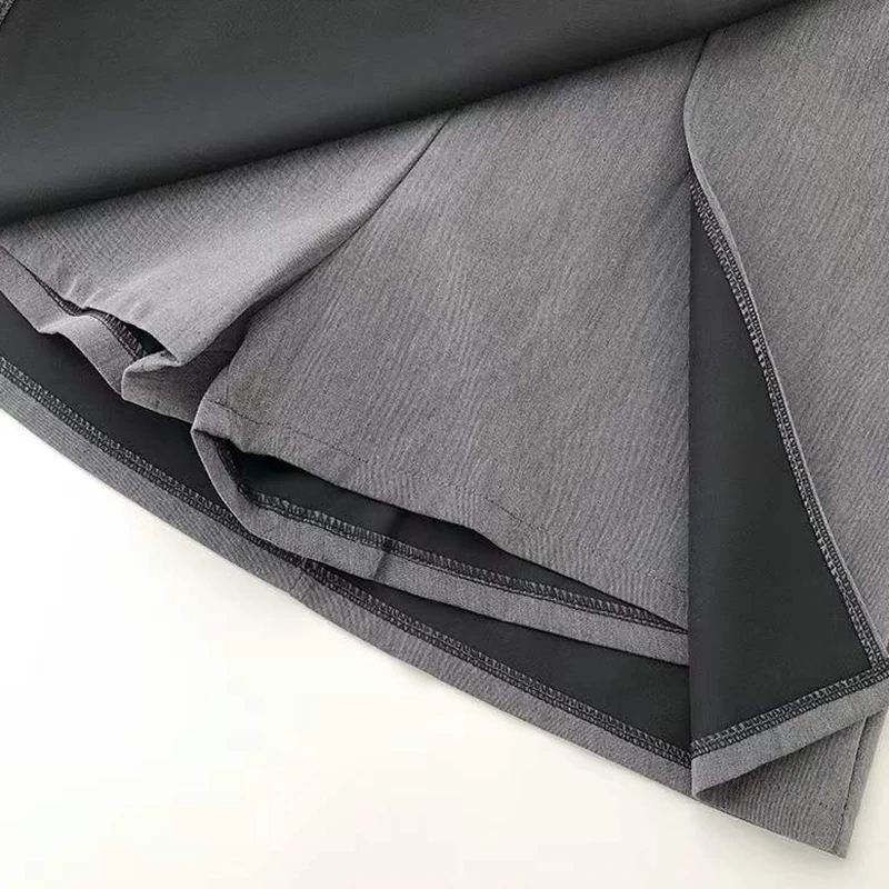Black Gray A Line Suit Skirts Women Korean Fashion Front Split High Waist Mini Skirts Woman Streetwear Dance Short Skirt Ladies