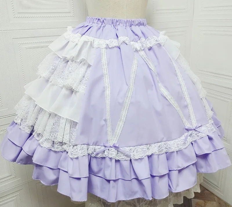Vintage Original Japanese Lolita Cute Sweet Girl Cake Skirt Polka Dot Lace Bow Ballet Style Doll Princess Tutu