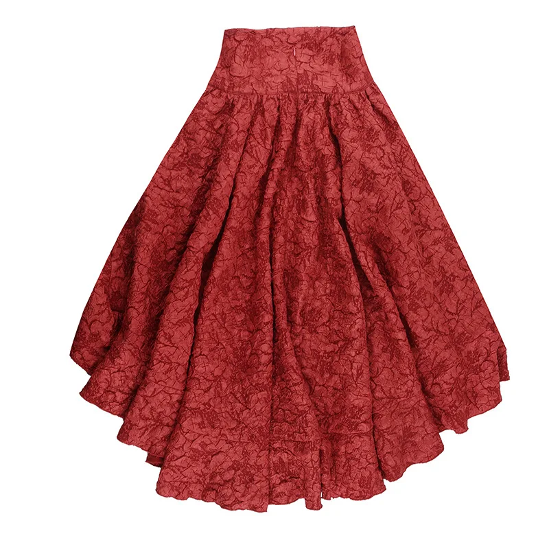 Y2k Aesthetic Streetwear Skirt High Waist Irregular Gothic Print Ball Gown Faldas Bandage Harajuku Ruffled Grunge Women Skirts