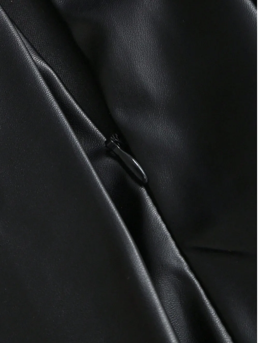 2026 New Women's Black Pu Leather Skirt High-waisted A-shaped Pleated Skirt