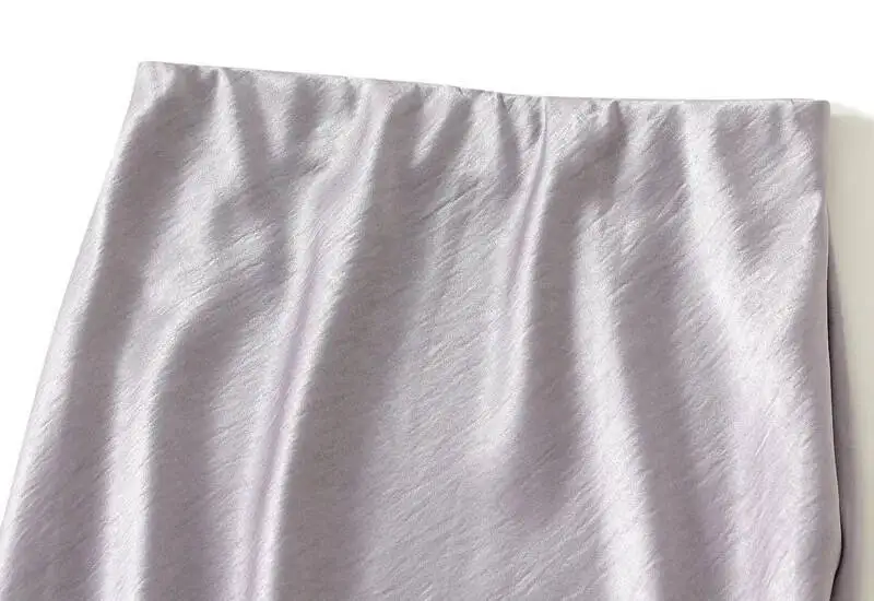 Women Summer Satin Long Skirt 2025 Trendy Elegant High Waist Solid Color Luxury Faldas