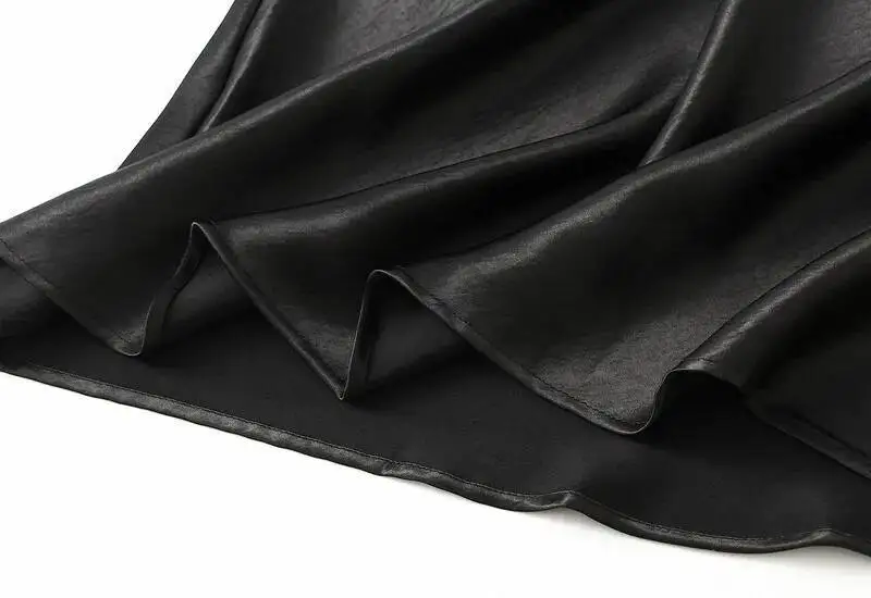 Women Summer Satin Long Skirt 2025 Trendy Elegant High Waist Solid Color Luxury Faldas