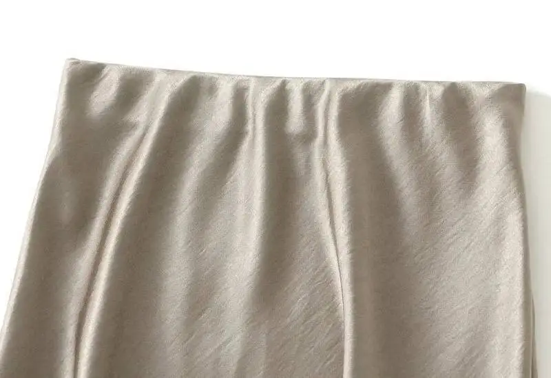 Women Summer Satin Long Skirt 2025 Trendy Elegant High Waist Solid Color Luxury Faldas