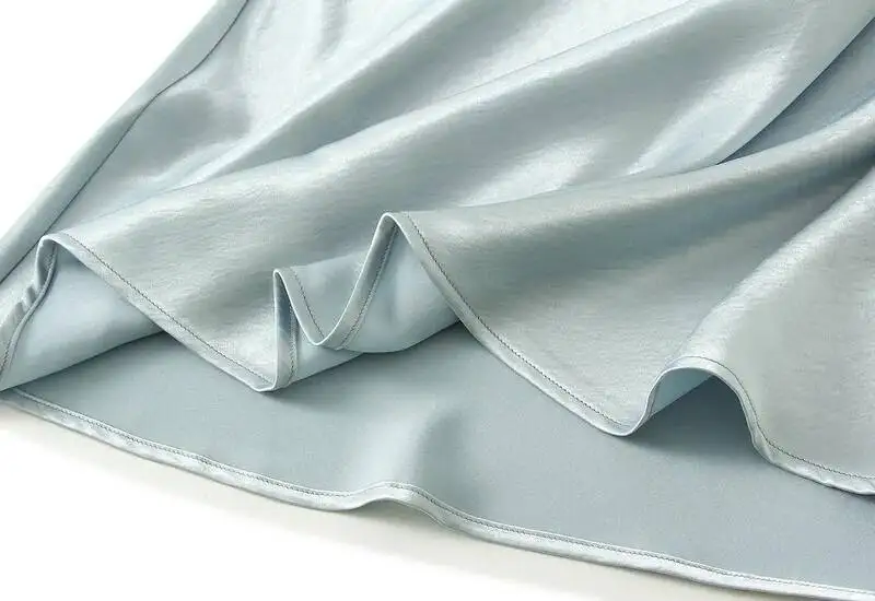Women Summer Satin Long Skirt 2025 Trendy Elegant High Waist Solid Color Luxury Faldas