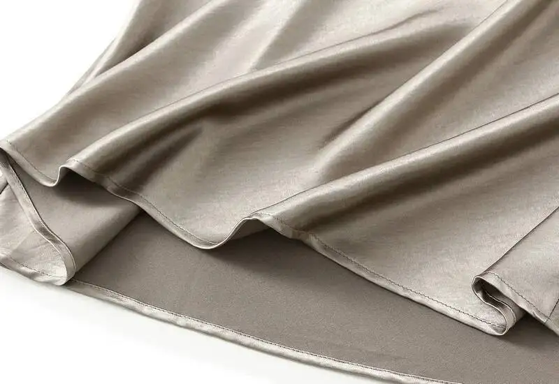 Women Summer Satin Long Skirt 2025 Trendy Elegant High Waist Solid Color Luxury Faldas