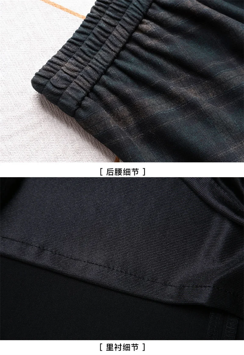 Autumn Winter Long Woolen Skirts Women Vintage Maxi Skirts High Waist Warm Elegant Office Lady Elastic A-Line Plaid Skirt W1788