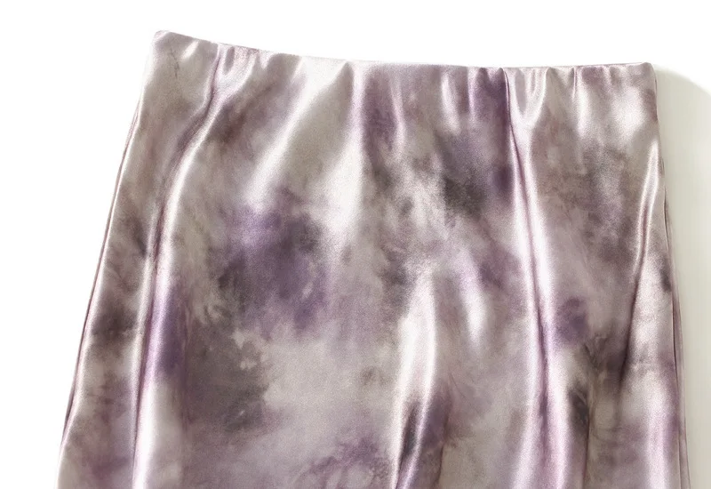 New In Chinese Style Ink Print Satin Long Skirts Women's 2025 Spring Summer Elegant High Waist Faldas