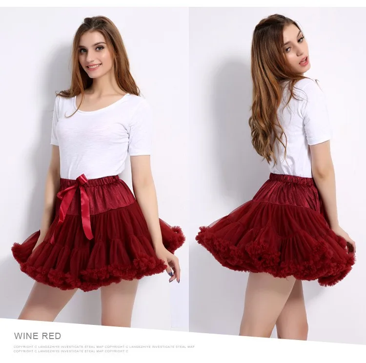 Women's Fluffy Tulle Tutu Skirt Ballerina Pettiskirt for Girls Ballet Puffy Skirt Under Wedding Dress PP001 Hot Selling