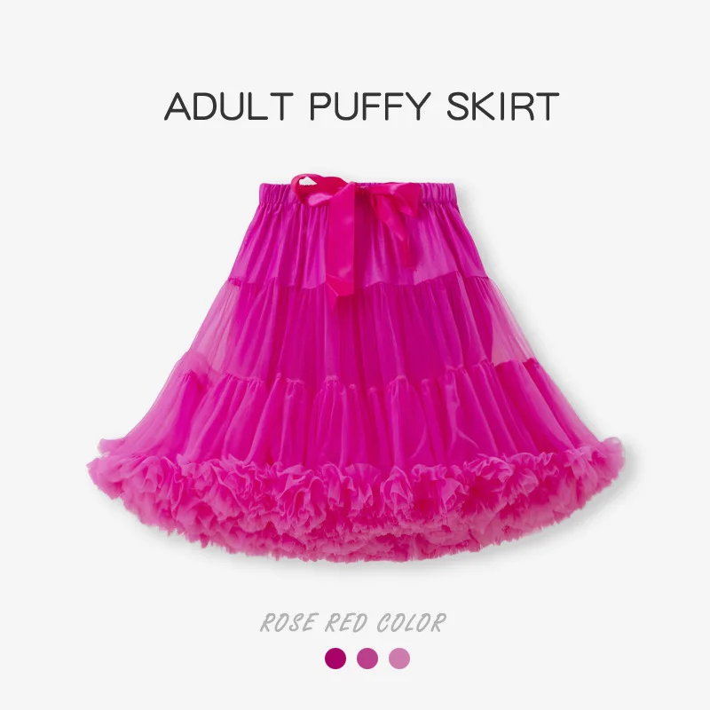 Women's Fluffy Tulle Tutu Skirt Ballerina Pettiskirt for Girls Ballet Puffy Skirt Under Wedding Dress PP001 Hot Selling