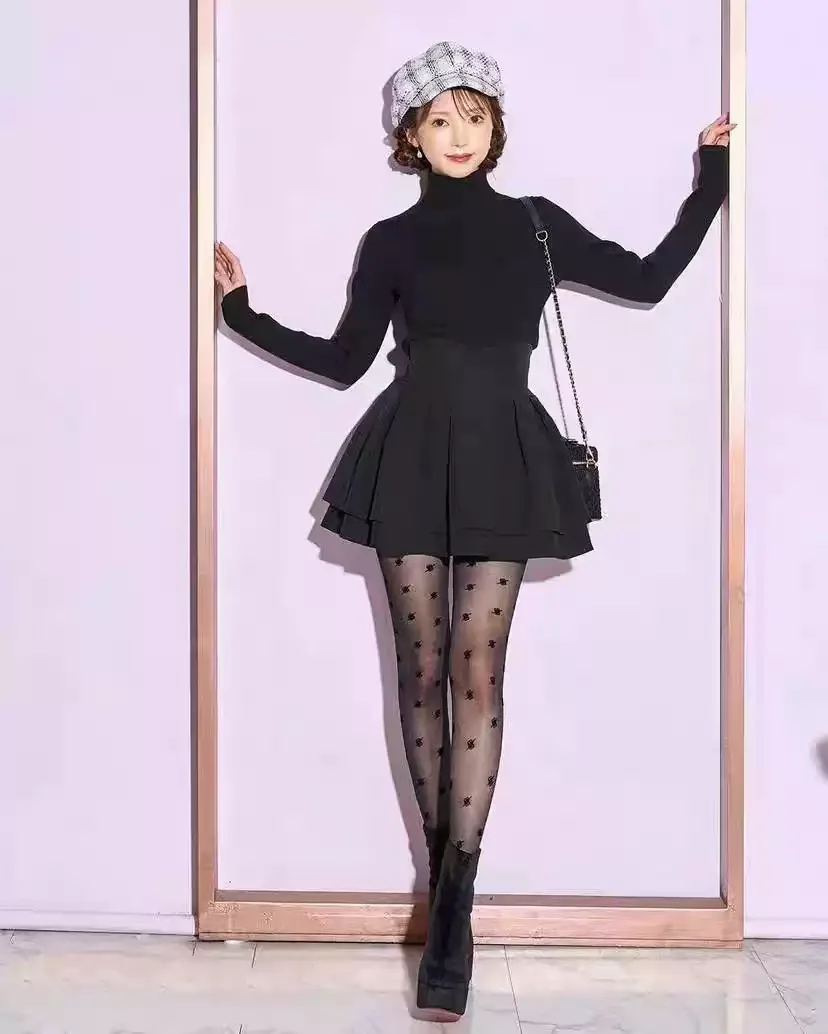 Japanese Skirts Mine Series Mass-produced Sweet Ruffle Pleated Plaid Skirt Women High Waist Slim Student Girl Skirt Culottes