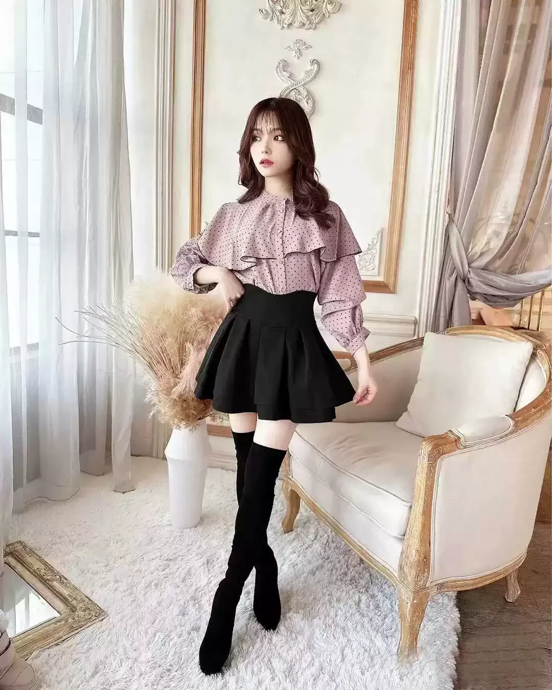 Japanese Skirts Mine Series Mass-produced Sweet Ruffle Pleated Plaid Skirt Women High Waist Slim Student Girl Skirt Culottes