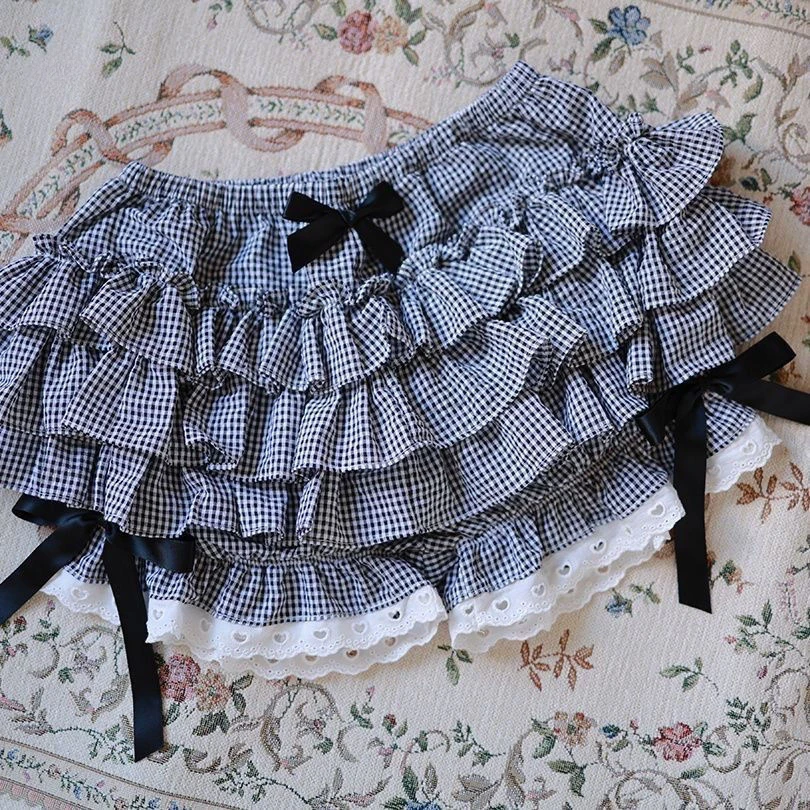 Japanese Kawaii Skirts Women 2000s Vintage Y2k Clothing Pink A-line Slim Lolita Mini Skirts Sweet High Waist Lace Outfits Summer