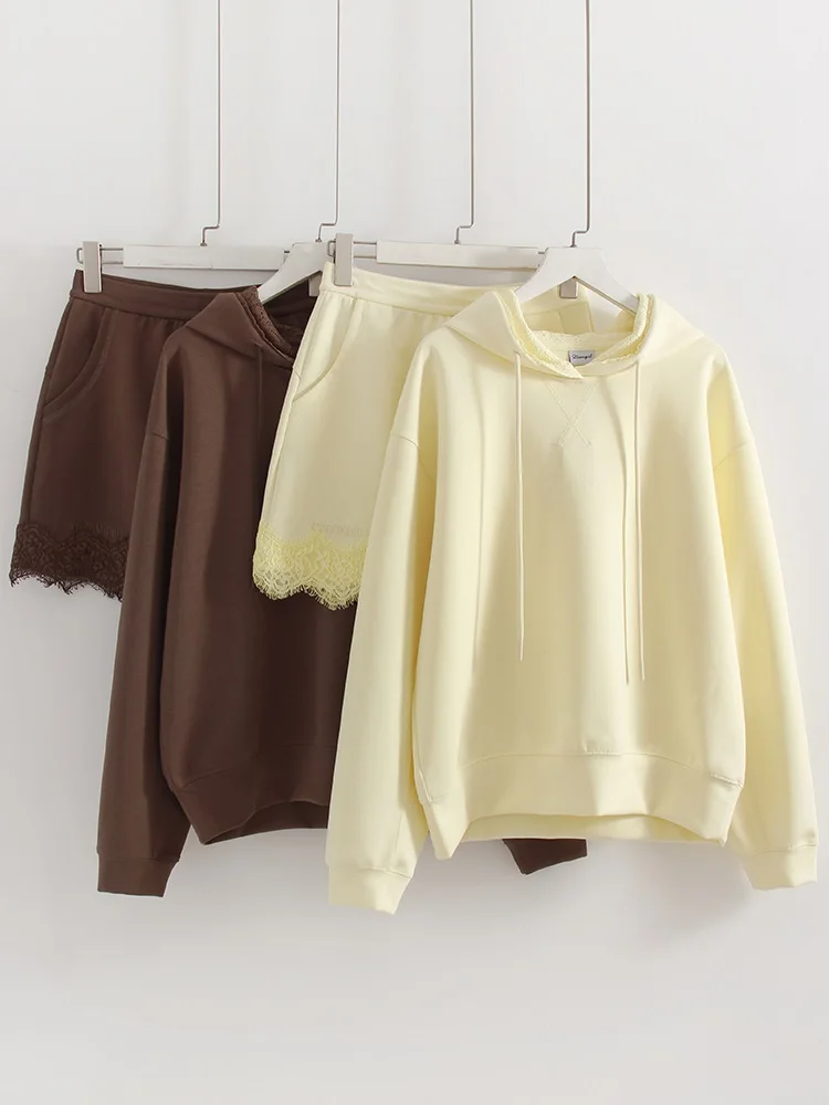 Streamgirl Lace Mini Skirts Women Elegant Brown A Line Skirt With Pockets Stretch Waist Short Yellow Skirt Mini Lace For Women
