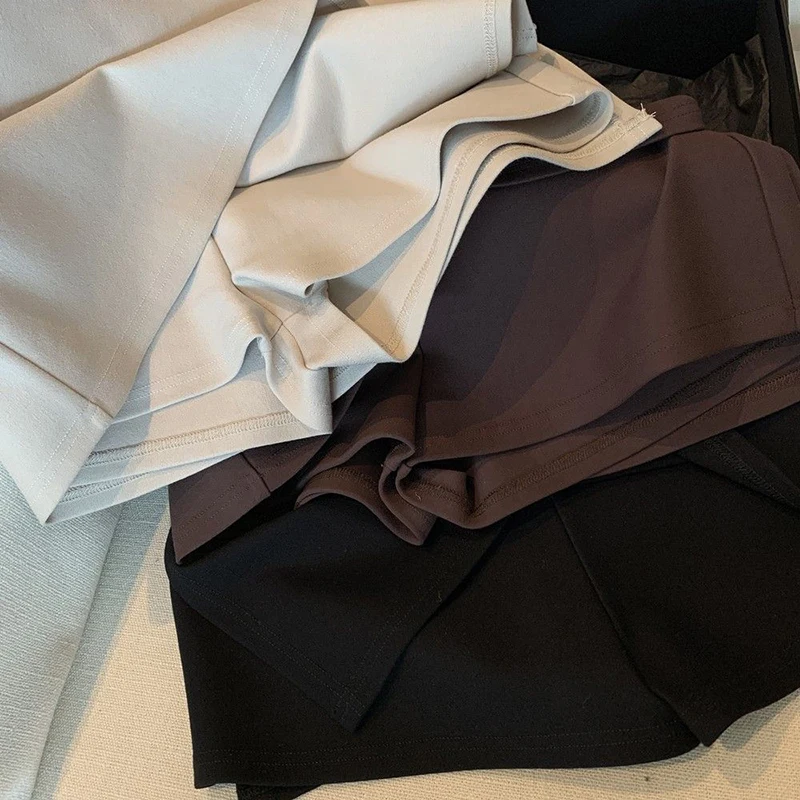 Gidyq Women Sexy Mini Skirts Summer Korean Fashion Female Slim Slit Skirts Y2K Casual All Match Student A Line Skirt New