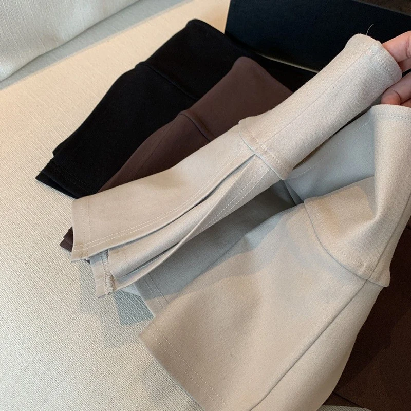 Gidyq Women Sexy Mini Skirts Summer Korean Fashion Female Slim Slit Skirts Y2K Casual All Match Student A Line Skirt New