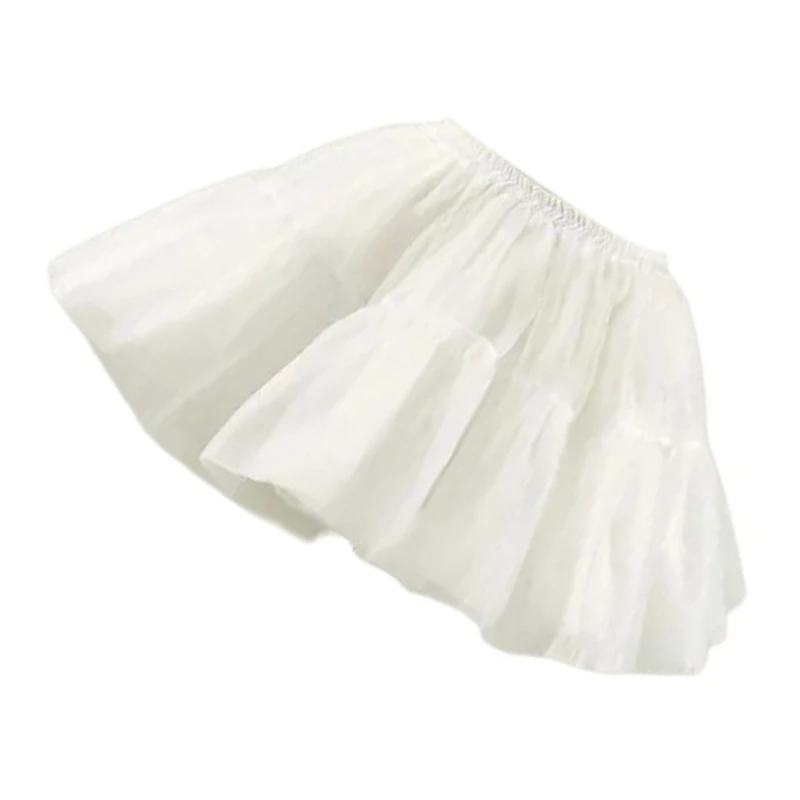 Women 25/35/45cm Skirt 1950s Bubble Skirt Double Layer Pleated Ruffled Petticoat Underskirt for Costume Party