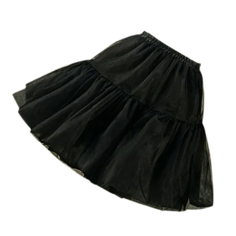 Women 25/35/45cm Skirt 1950s Bubble Skirt Double Layer Pleated Ruffled Petticoat Underskirt for Costume Party