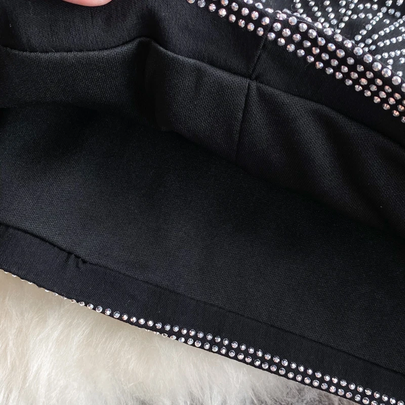 Women's High Waist Beading Skirt, Package Hips Skirts, Korean Style, A-line Slim Women's Clothing, Autumn Fashion, Dropshipping