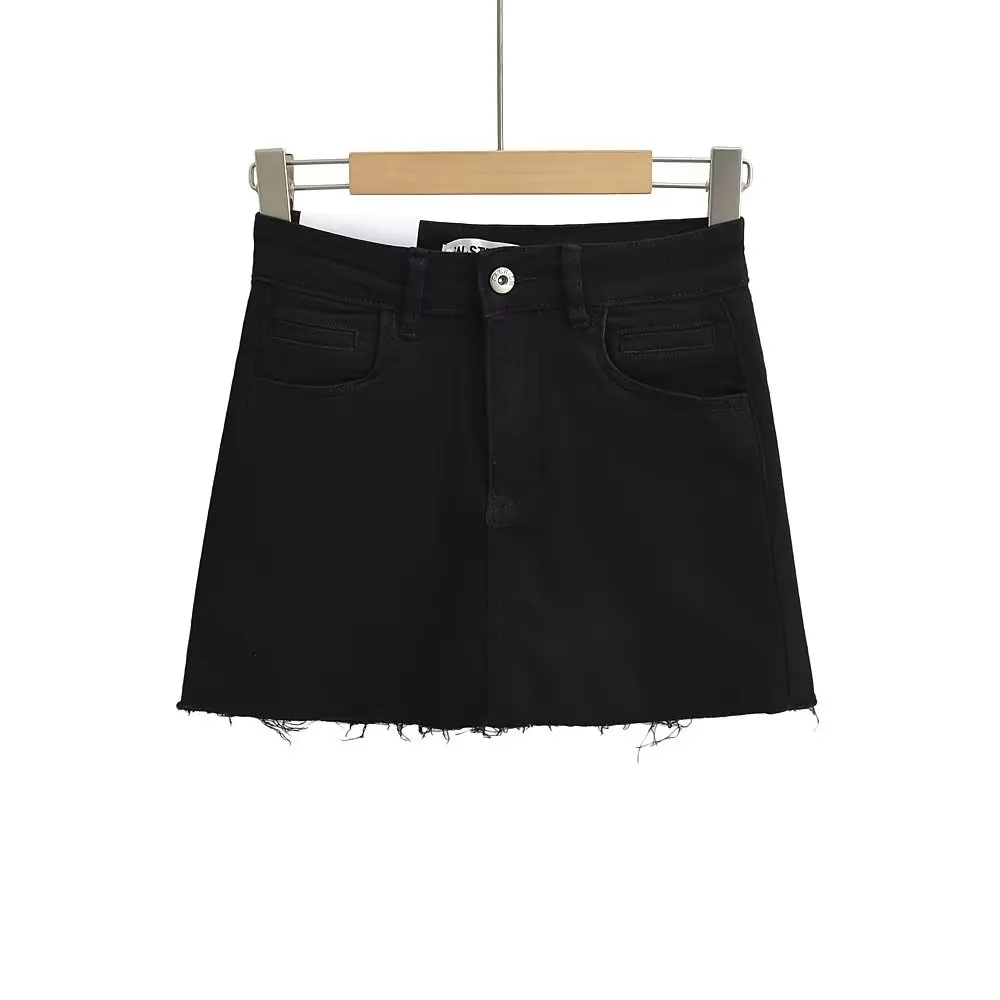 Mini Denim Skirt With Pockets Y2k Streetwear Sexy High Waist Vintage Jean Coquette Shorts Skirt For Women Summer 2023