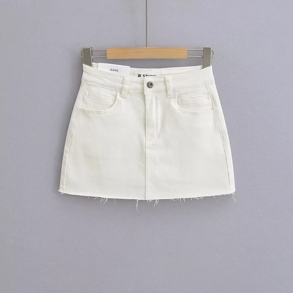 Mini Denim Skirt With Pockets Y2k Streetwear Sexy High Waist Vintage Jean Coquette Shorts Skirt For Women Summer 2023