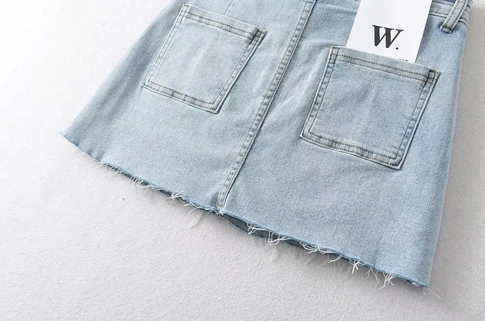 Mini Denim Skirt With Pockets Y2k Streetwear Sexy High Waist Vintage Jean Coquette Shorts Skirt For Women Summer 2023