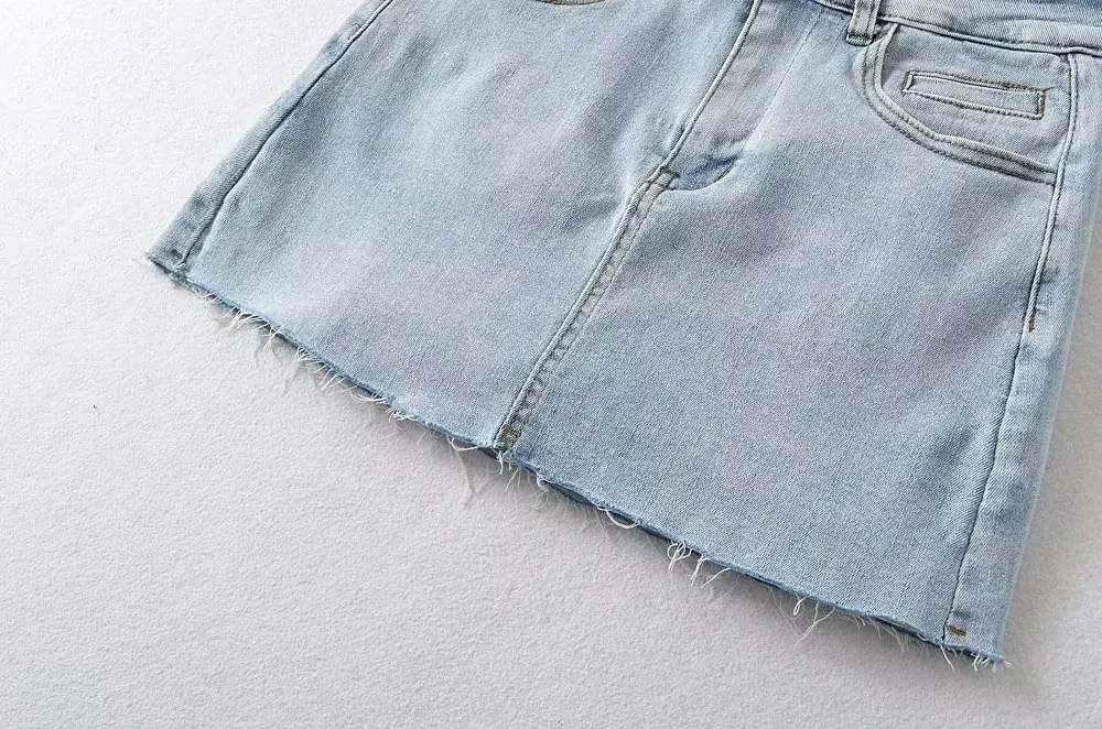 Mini Denim Skirt With Pockets Y2k Streetwear Sexy High Waist Vintage Jean Coquette Shorts Skirt For Women Summer 2023