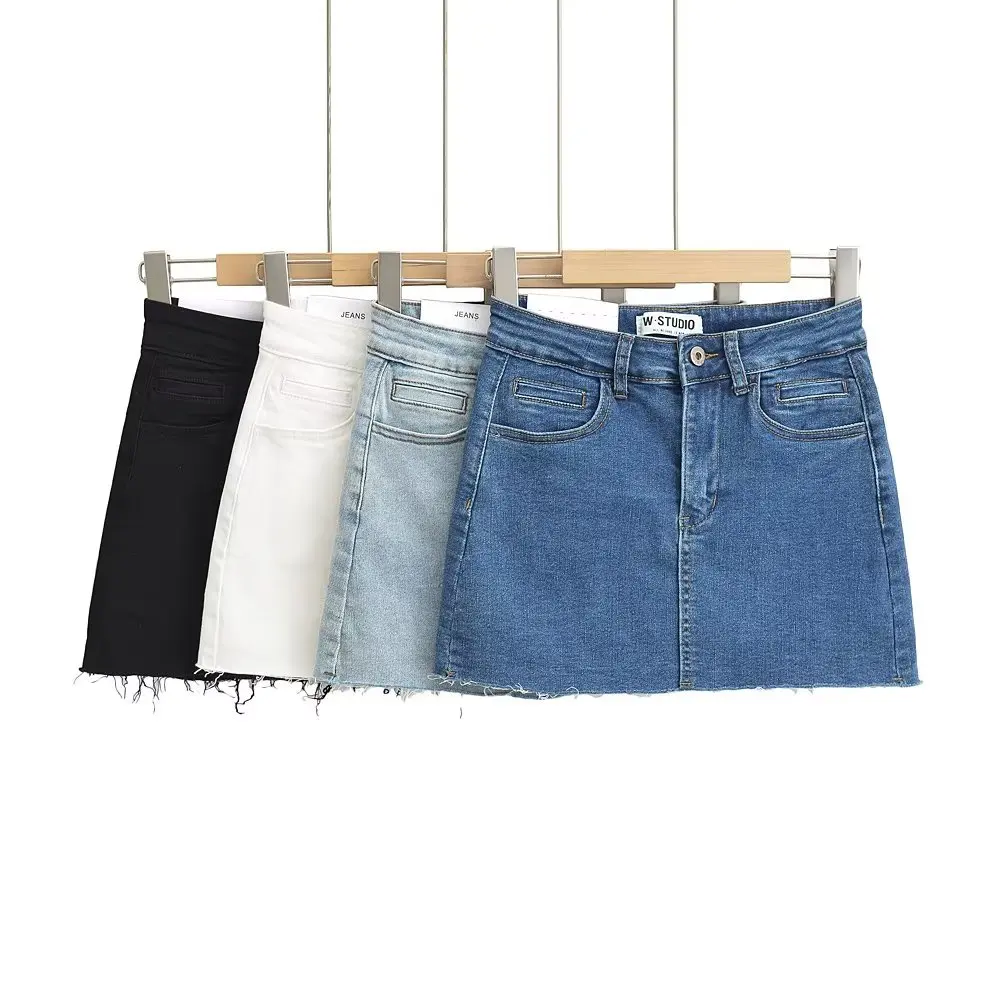 Mini Denim Skirt With Pockets Y2k Streetwear Sexy High Waist Vintage Jean Coquette Shorts Skirt For Women Summer 2023