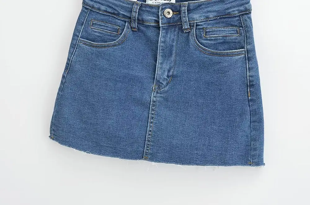 Mini Denim Skirt With Pockets Y2k Streetwear Sexy High Waist Vintage Jean Coquette Shorts Skirt For Women Summer 2023