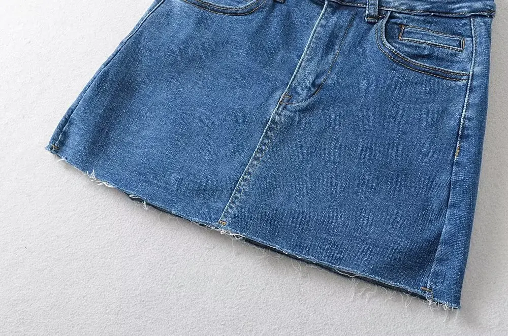 Mini Denim Skirt With Pockets Y2k Streetwear Sexy High Waist Vintage Jean Coquette Shorts Skirt For Women Summer 2023