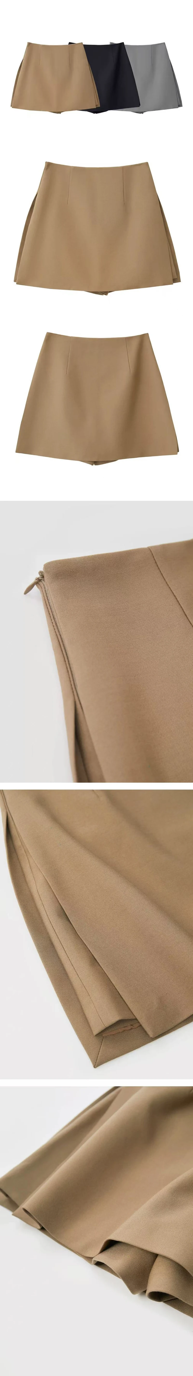 Women Simple Casual Shorts Skirts Korean High Waist Office Lady Commuting Straight A Line Skirts Solid All Match Female Skirts