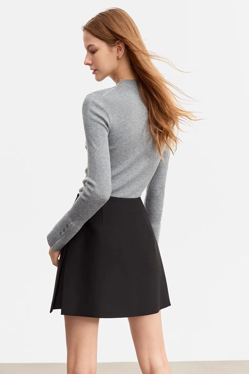 Women Simple Casual Shorts Skirts Korean High Waist Office Lady Commuting Straight A Line Skirts Solid All Match Female Skirts