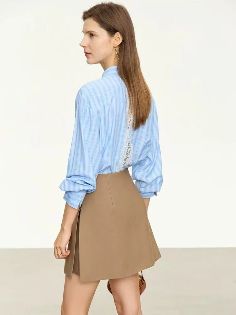 Women Simple Casual Shorts Skirts Korean High Waist Office Lady Commuting Straight A Line Skirts Solid All Match Female Skirts