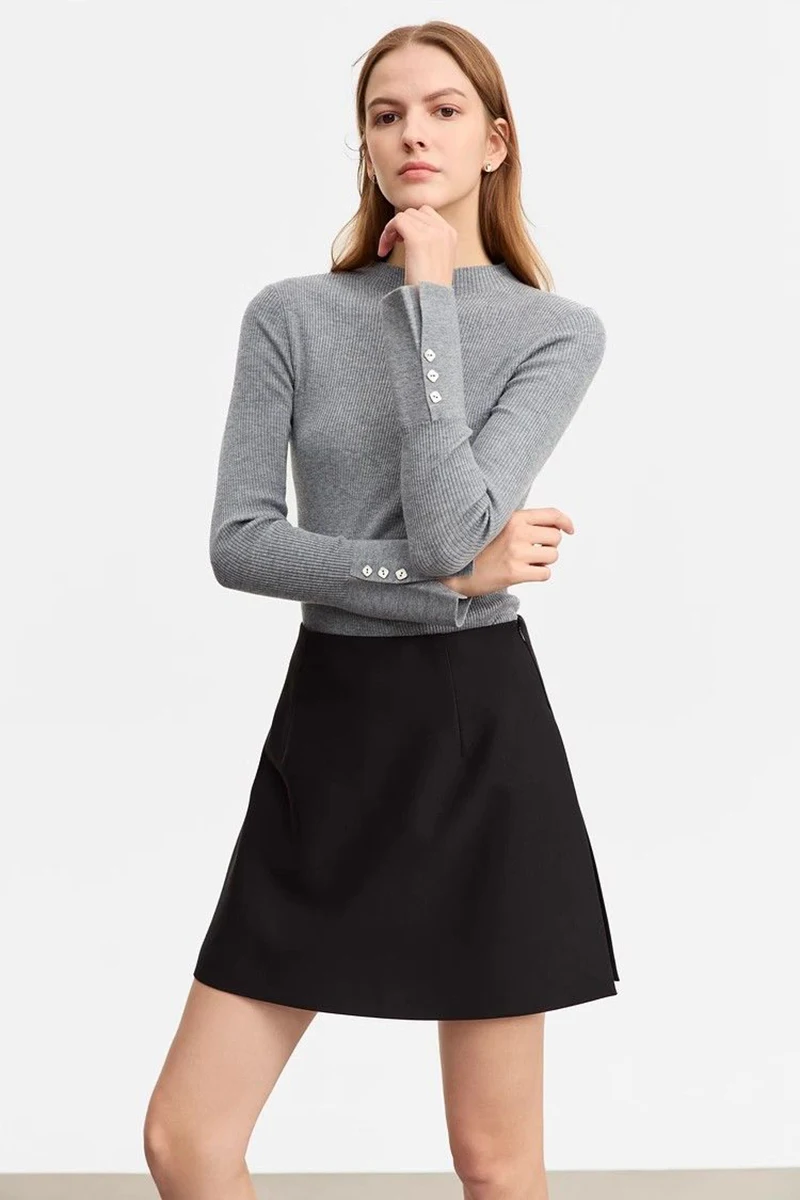 Women Simple Casual Shorts Skirts Korean High Waist Office Lady Commuting Straight A Line Skirts Solid All Match Female Skirts
