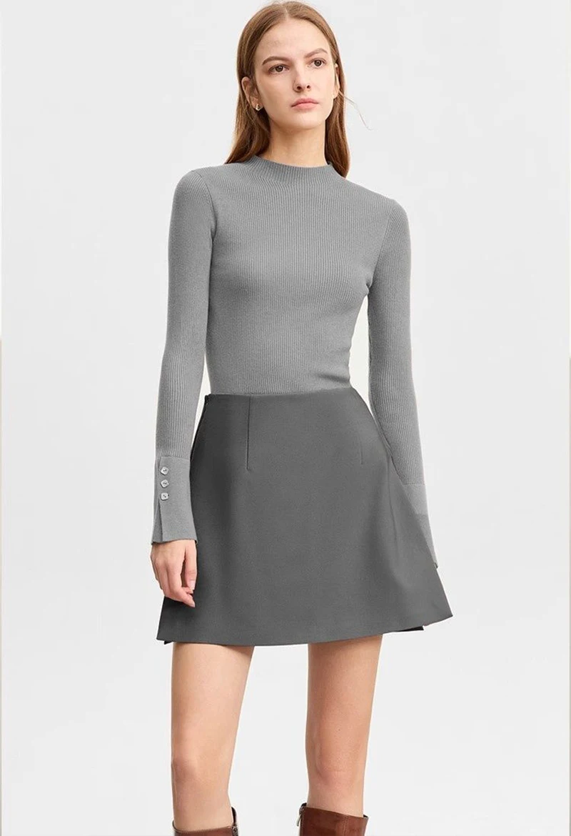 Women Simple Casual Shorts Skirts Korean High Waist Office Lady Commuting Straight A Line Skirts Solid All Match Female Skirts
