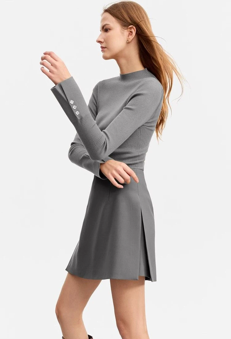 Women Simple Casual Shorts Skirts Korean High Waist Office Lady Commuting Straight A Line Skirts Solid All Match Female Skirts
