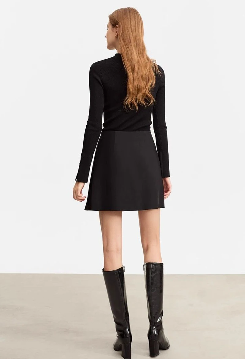 Women Simple Casual Shorts Skirts Korean High Waist Office Lady Commuting Straight A Line Skirts Solid All Match Female Skirts
