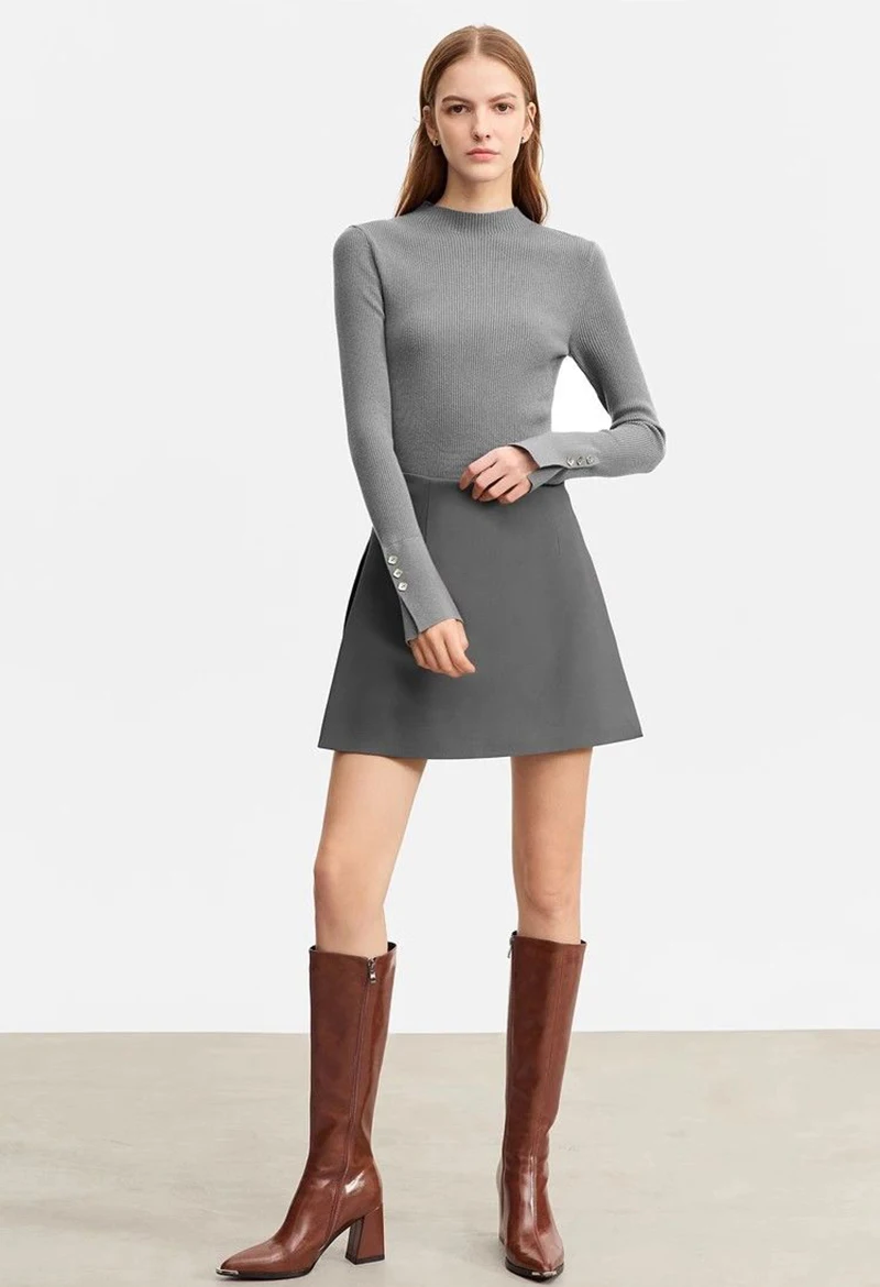 Women Simple Casual Shorts Skirts Korean High Waist Office Lady Commuting Straight A Line Skirts Solid All Match Female Skirts