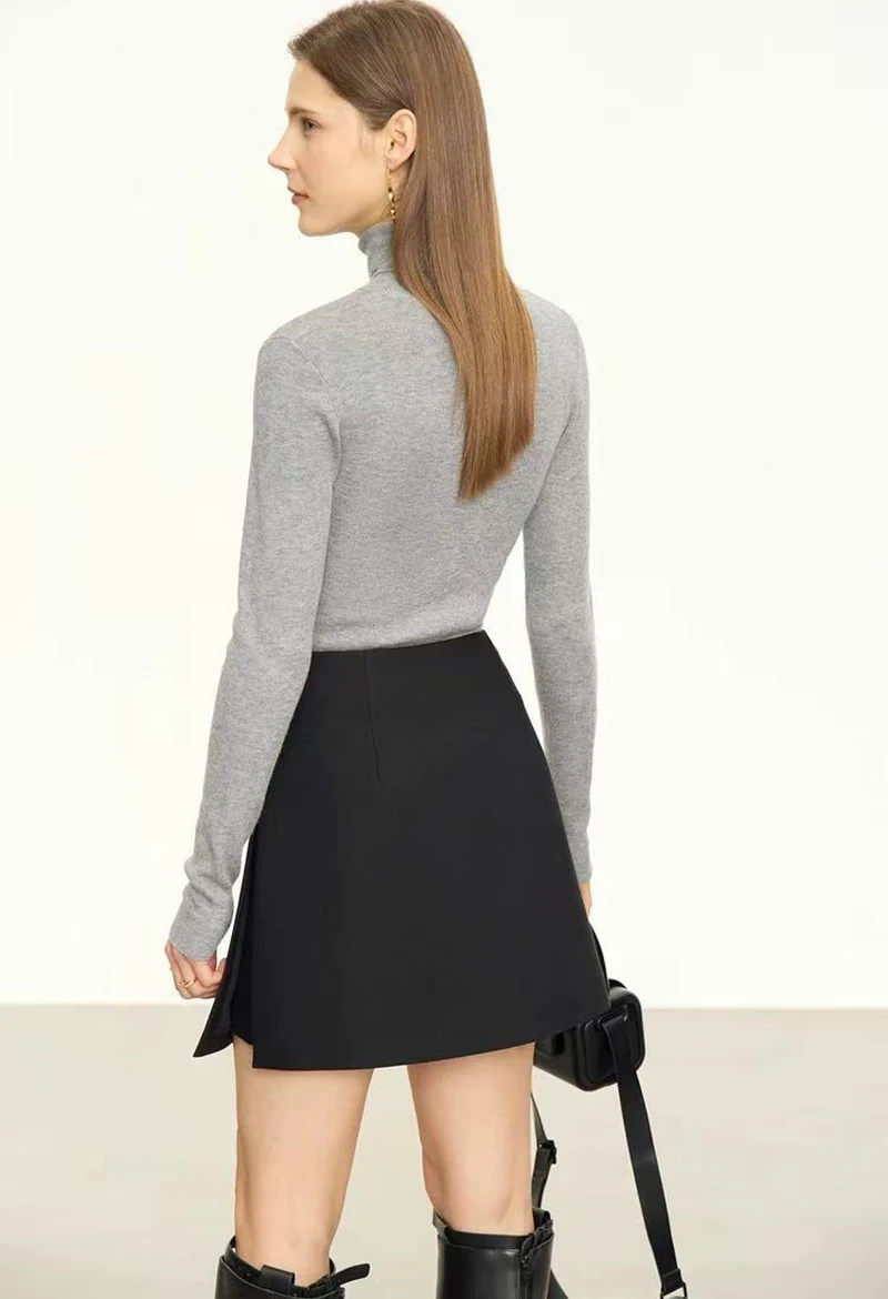 Women Simple Casual Shorts Skirts Korean High Waist Office Lady Commuting Straight A Line Skirts Solid All Match Female Skirts