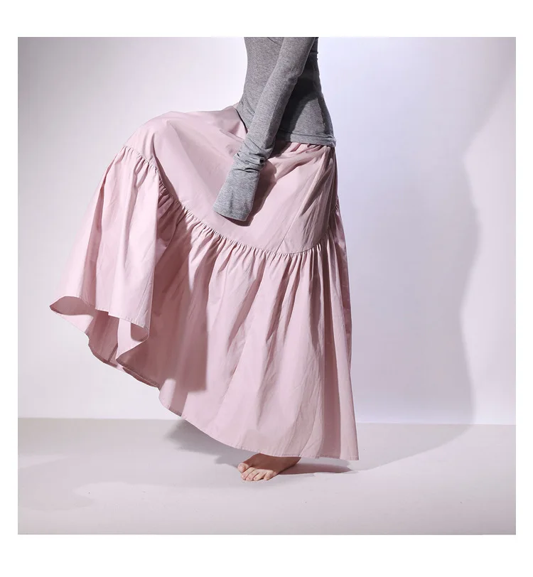 Real Photo Good Quality Women Summer Cotton Elegant White Long Skirts High Waist A-Line Boho Maxi Skirts Faldas Femme Streetwear
