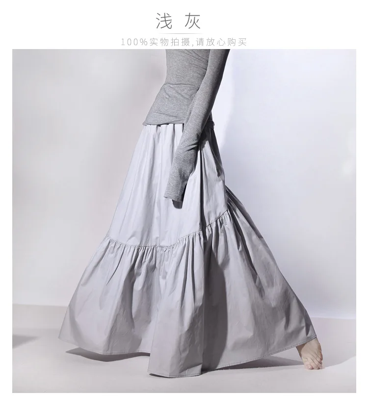 Real Photo Good Quality Women Summer Cotton Elegant White Long Skirts High Waist A-Line Boho Maxi Skirts Faldas Femme Streetwear