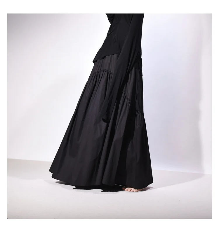 Real Photo Good Quality Women Summer Cotton Elegant White Long Skirts High Waist A-Line Boho Maxi Skirts Faldas Femme Streetwear