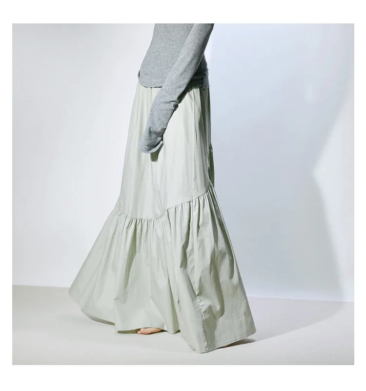 Real Photo Good Quality Women Summer Cotton Elegant White Long Skirts High Waist A-Line Boho Maxi Skirts Faldas Femme Streetwear
