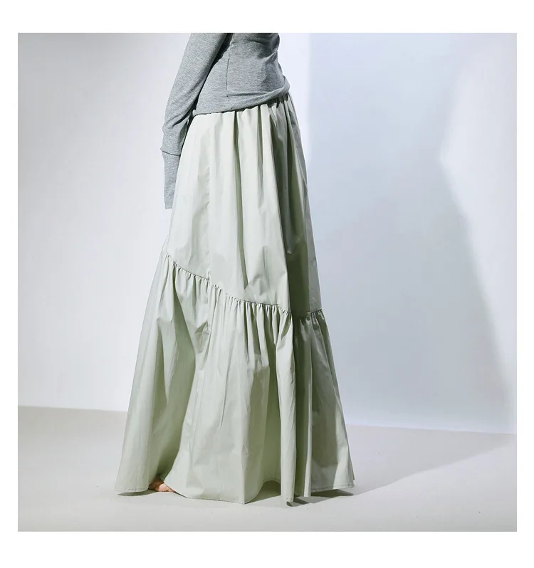 Real Photo Good Quality Women Summer Cotton Elegant White Long Skirts High Waist A-Line Boho Maxi Skirts Faldas Femme Streetwear