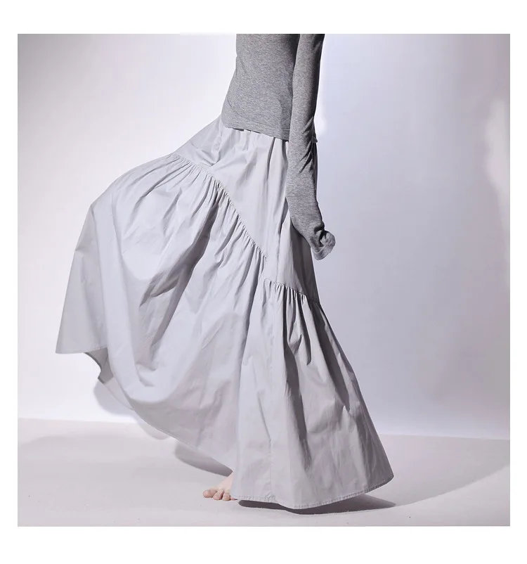 Real Photo Good Quality Women Summer Cotton Elegant White Long Skirts High Waist A-Line Boho Maxi Skirts Faldas Femme Streetwear