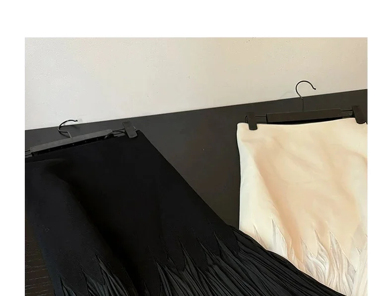 Women French Vintage Old Money Midi Patchwork Pleated Party Skirt Aesthetic Evening Coquette Luxury Elegant Design Wrap Skirt