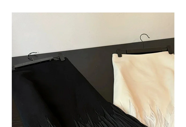 Women French Vintage Old Money Midi Patchwork Pleated Party Skirt Aesthetic Evening Coquette Luxury Elegant Design Wrap Skirt
