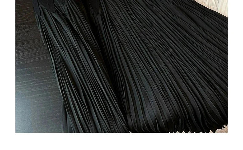 Women French Vintage Old Money Midi Patchwork Pleated Party Skirt Aesthetic Evening Coquette Luxury Elegant Design Wrap Skirt