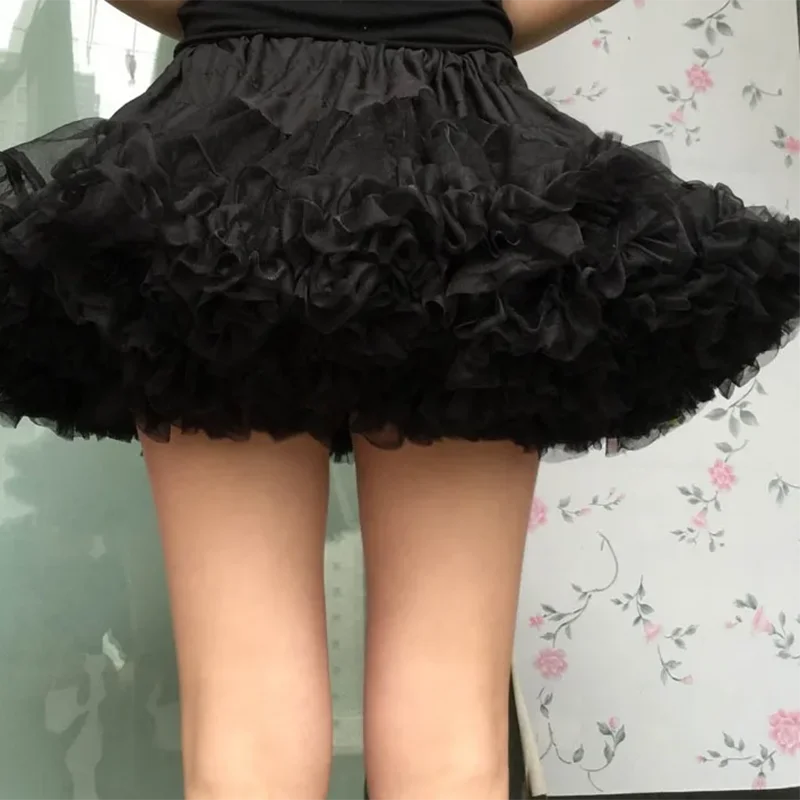 Crinoline Inner Bustle Cosplay Tutu Puffy Women Flower Style Lolita Fluffy Petticoats Cancan Skirt Under Wedding Dress