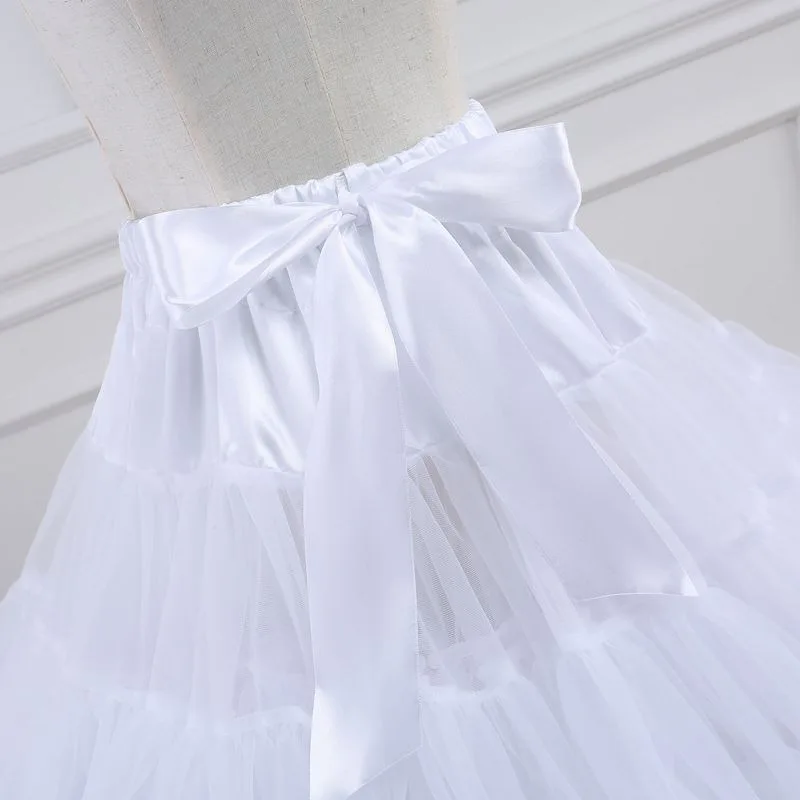 Crinoline Inner Bustle Cosplay Tutu Puffy Women Flower Style Lolita Fluffy Petticoats Cancan Skirt Under Wedding Dress
